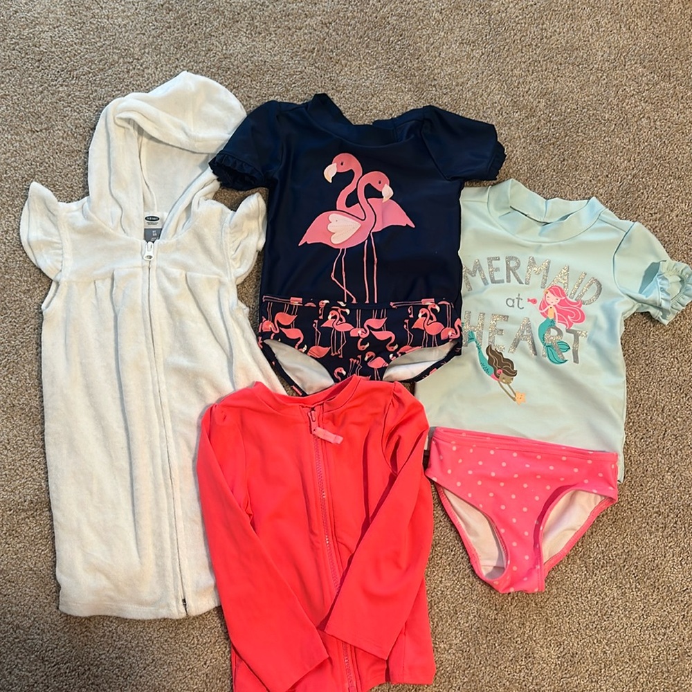 Cat & Jack swim outfit bundle for toddler girl 3T
